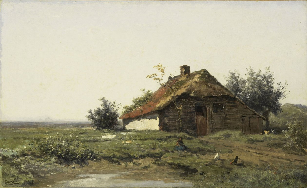Ferme dans les champs ouverts - Paul Joseph Constantin Gabriel