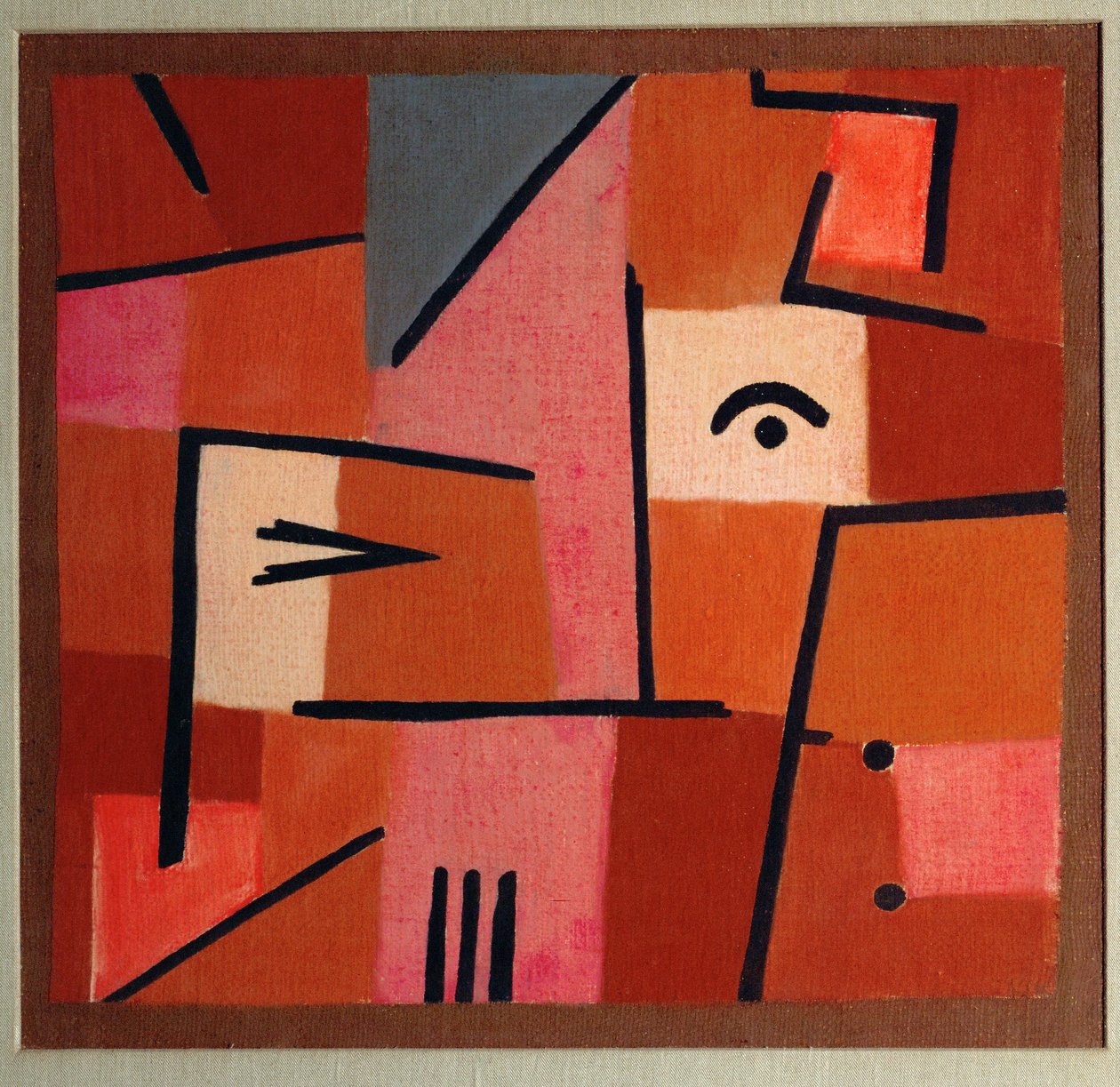 Attention au rouge (huile sur toile) - Paul Klee