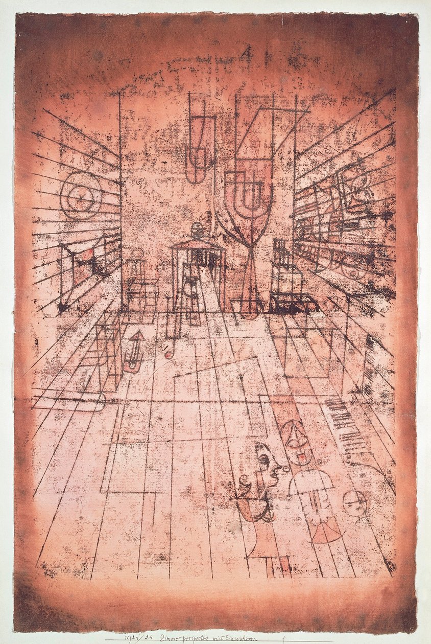 Suisse, Berne, perspective de la chambre avec habitants - Paul Klee