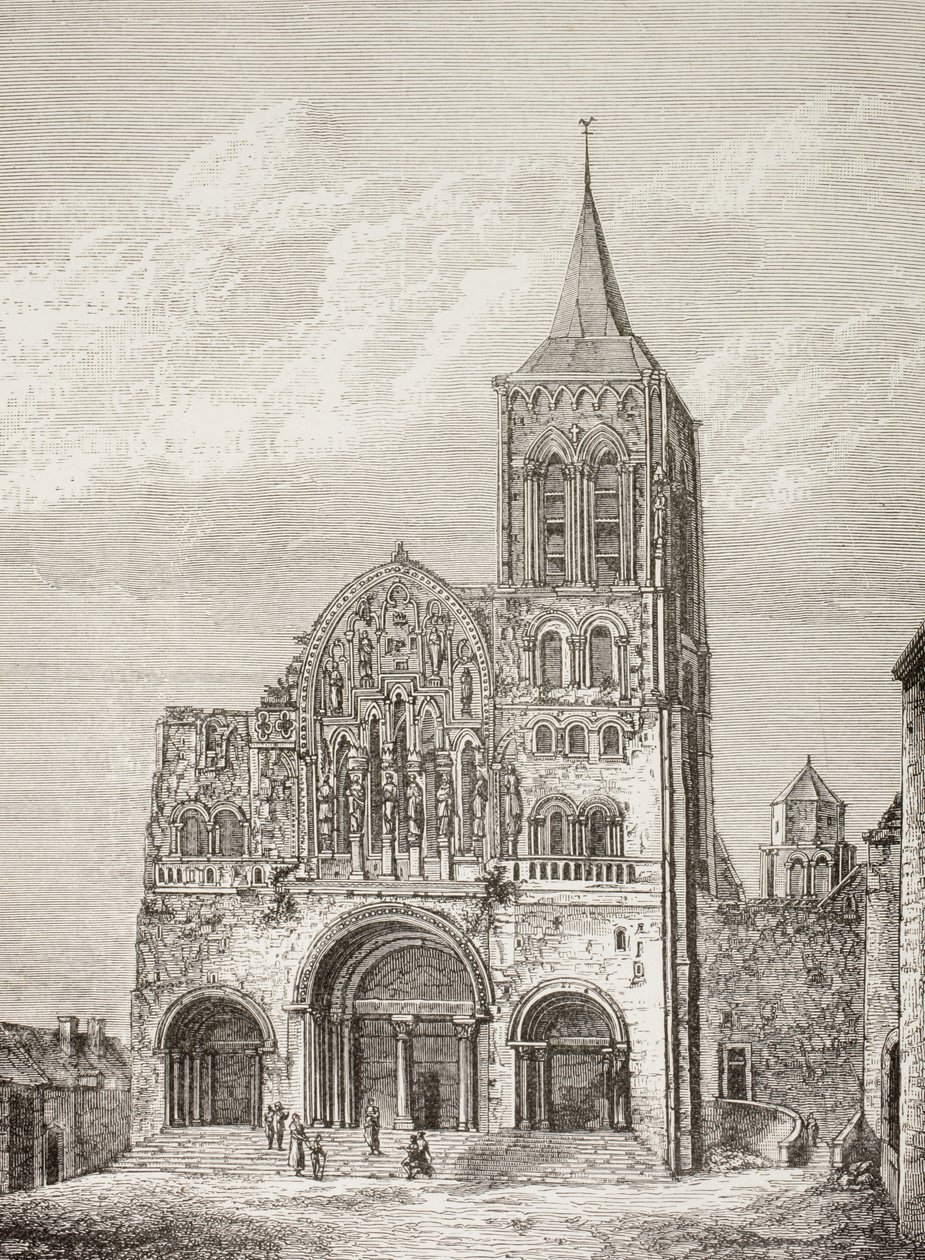Église abbatiale de la Madeleine, Vézelay, France, où saint Bernard a prêché la deuxième croisade en 1146. - Paul Lacroix