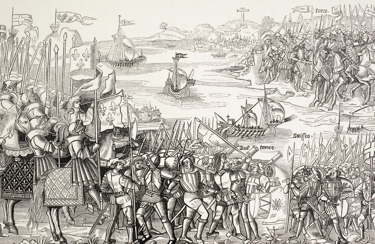 Débarquement des croisés à Damiette, en Égypte, en 1249, lors de la septième croisade. - Paul Lacroix