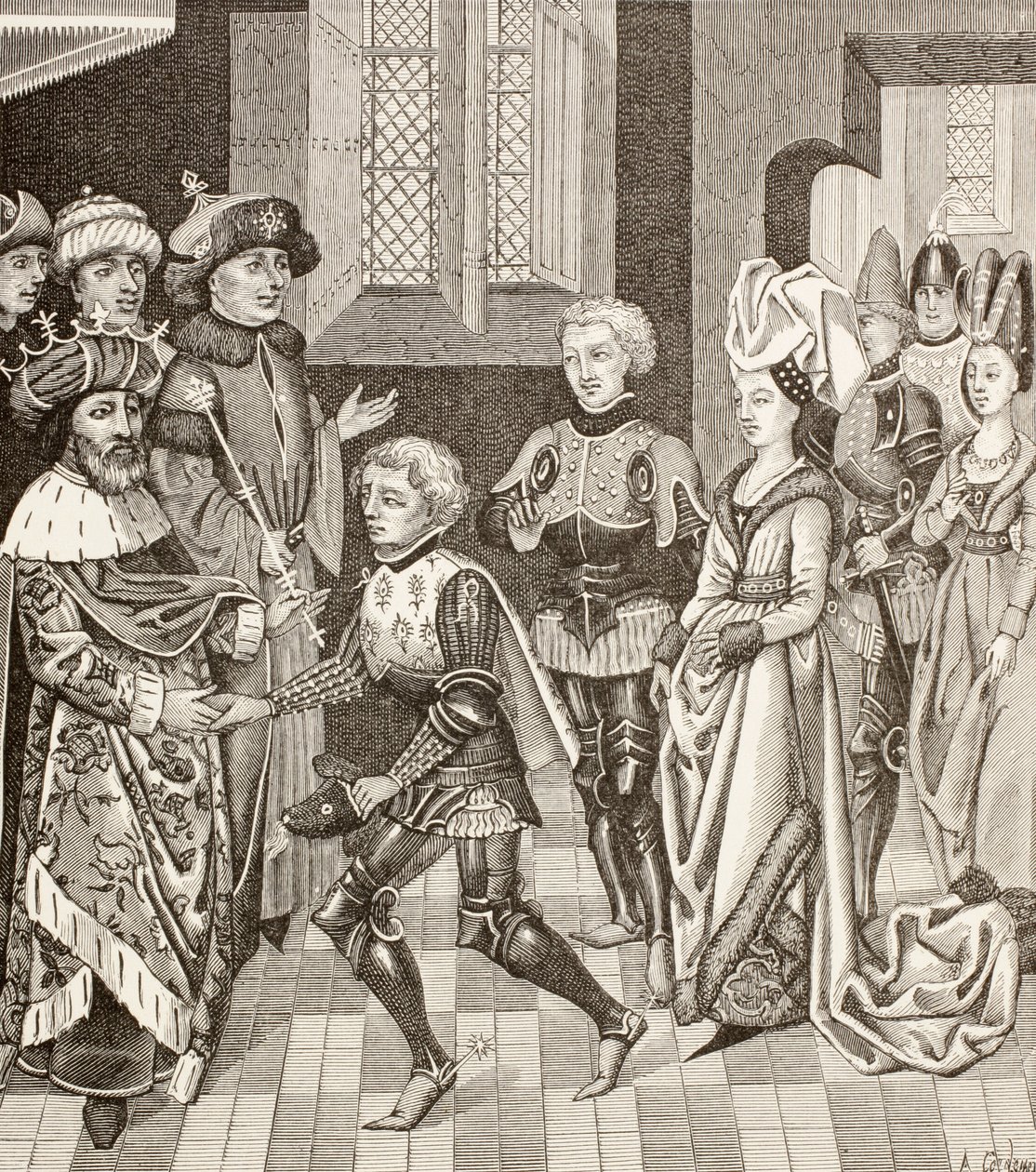 Accueil de Gautier-Sans-Avoir par le roi de Hongrie, qui lui permet de traverser son territoire avec les croisés lors de la première croisade. - Paul Lacroix