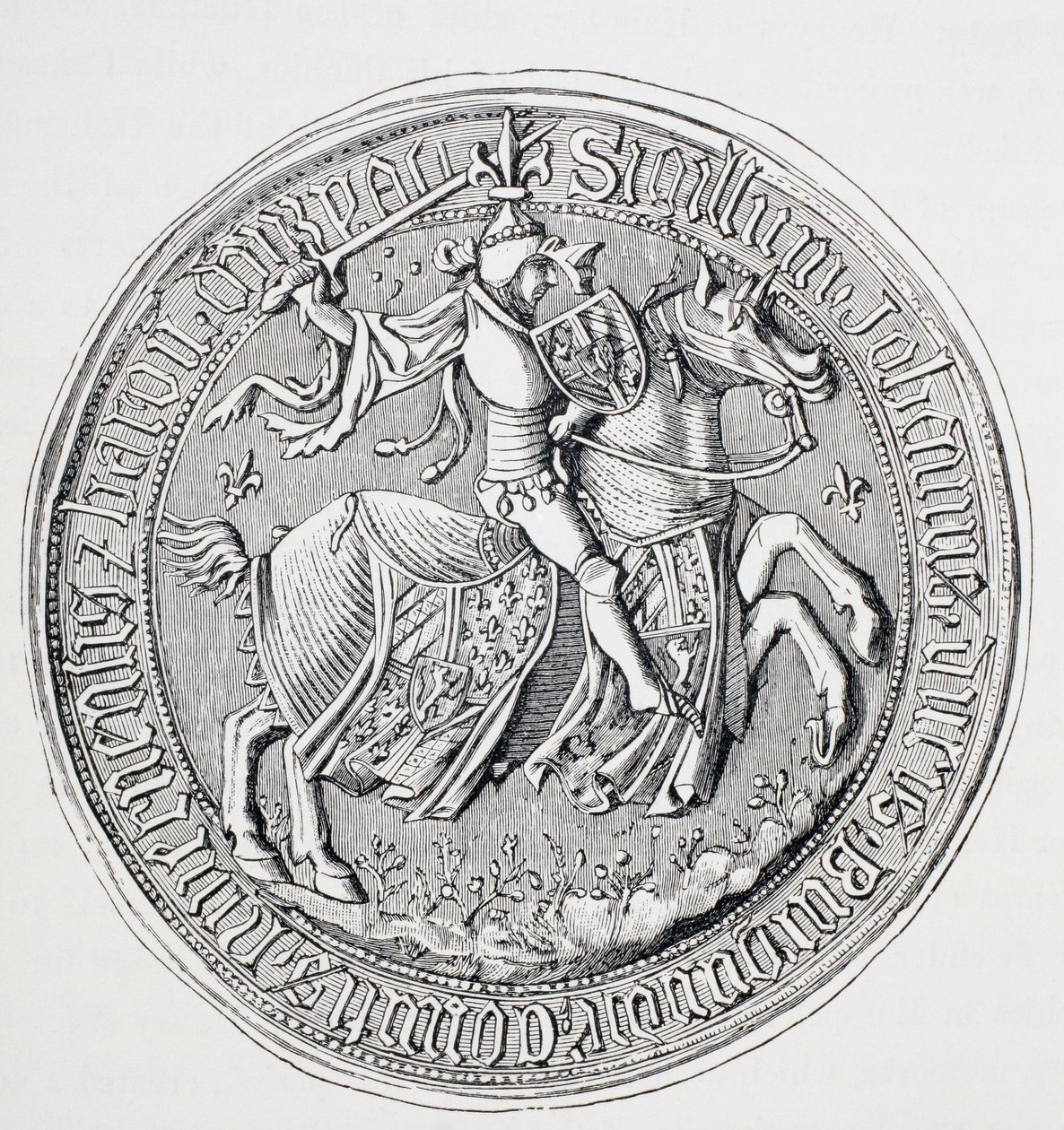 Sceau de Jean Ier, duc de Bourgogne, comte de Nevers et baron de Donzy 1371 - 1419. - Paul Lacroix