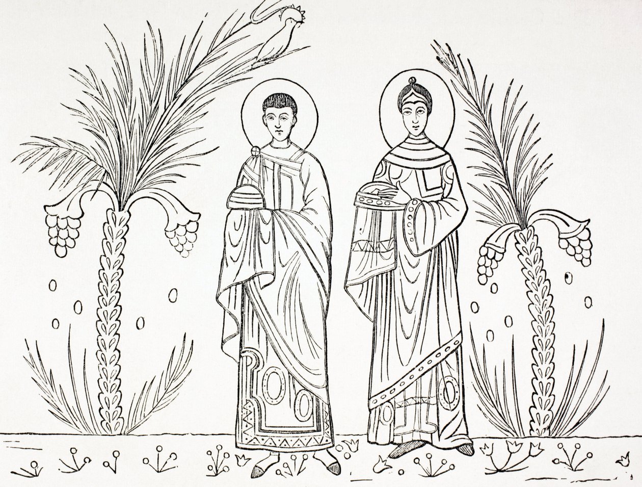 Sainte Cécile et son époux Valérien. D