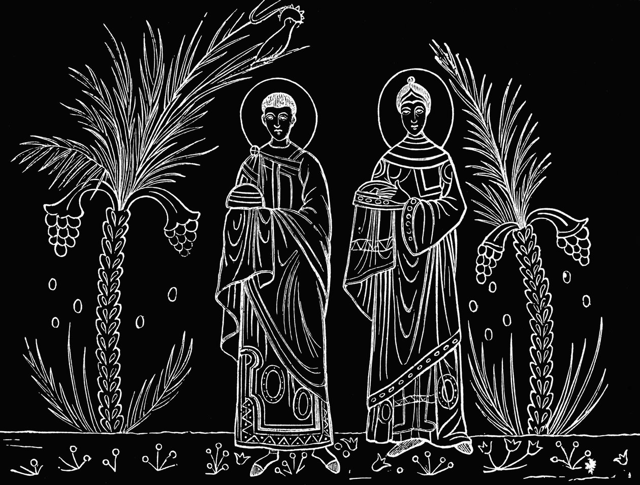 Sainte Cécile et son époux Valérien. D