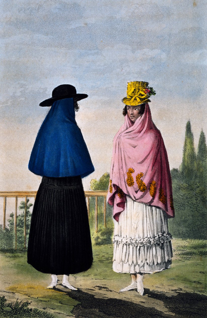 Femme de montagne et femme de plaine, gravure de Paul Legrand, Colombie - Paul Legrand