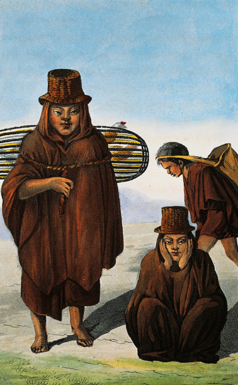 Vendeur de volaille, mendiant et ouvrier, Colombie, gravure de Paul Legrand d