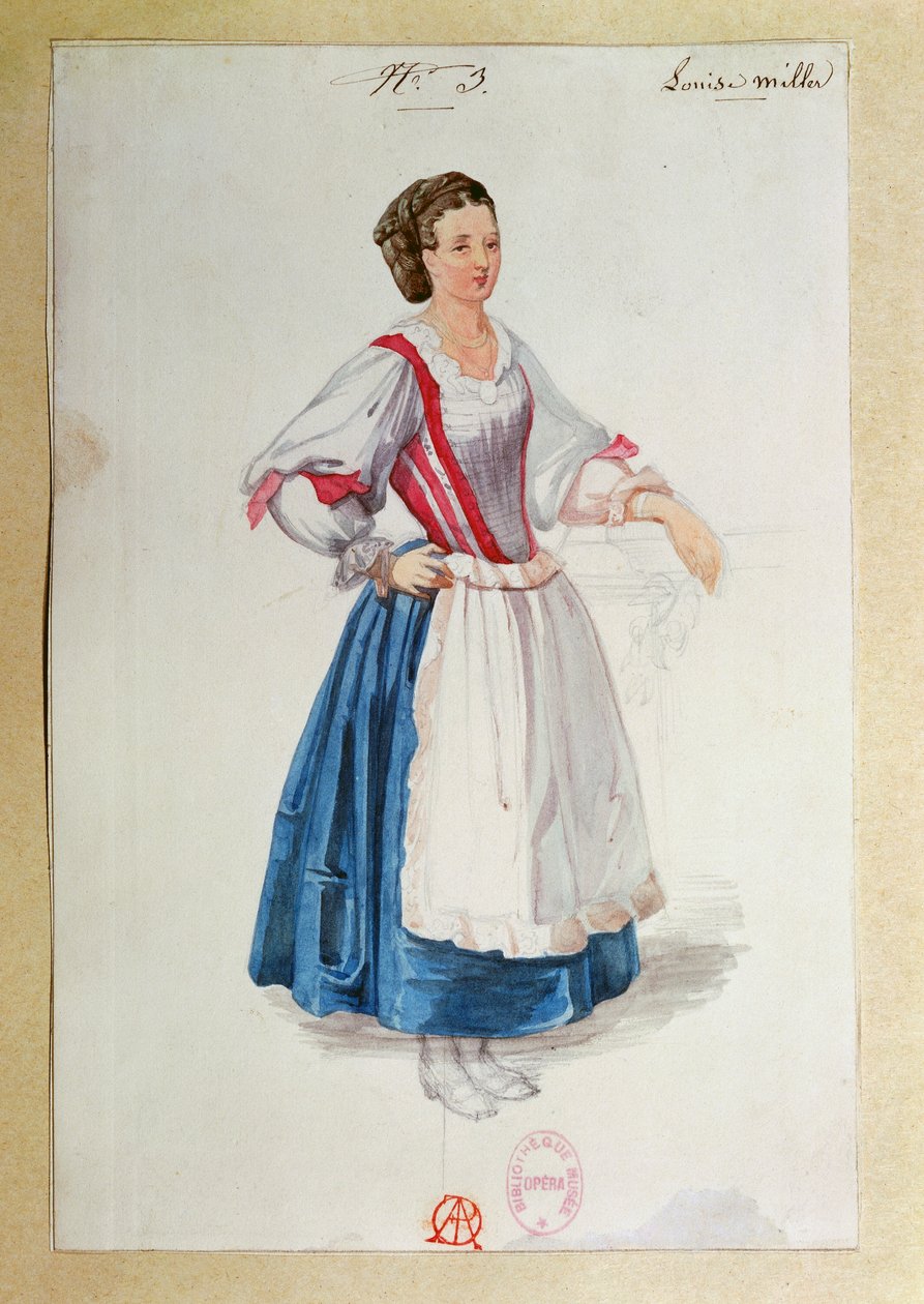 Costume pour Luisa Miller de Giuseppe Verdi, esquisse - Paul Lormier