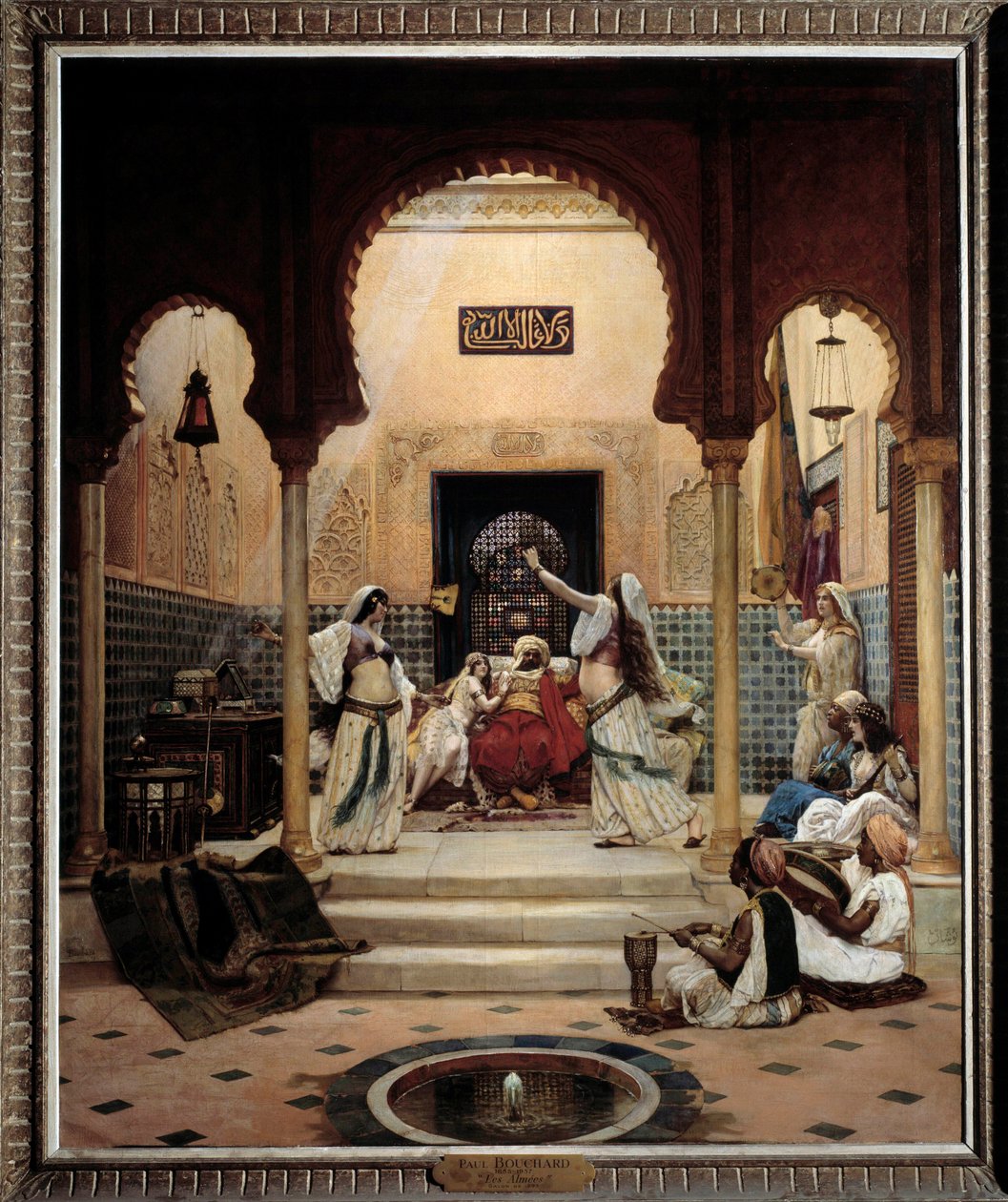 Les danseuses orientales (du ventre) dans un harem distrayant un pacha - Paul Louis Bouchard
