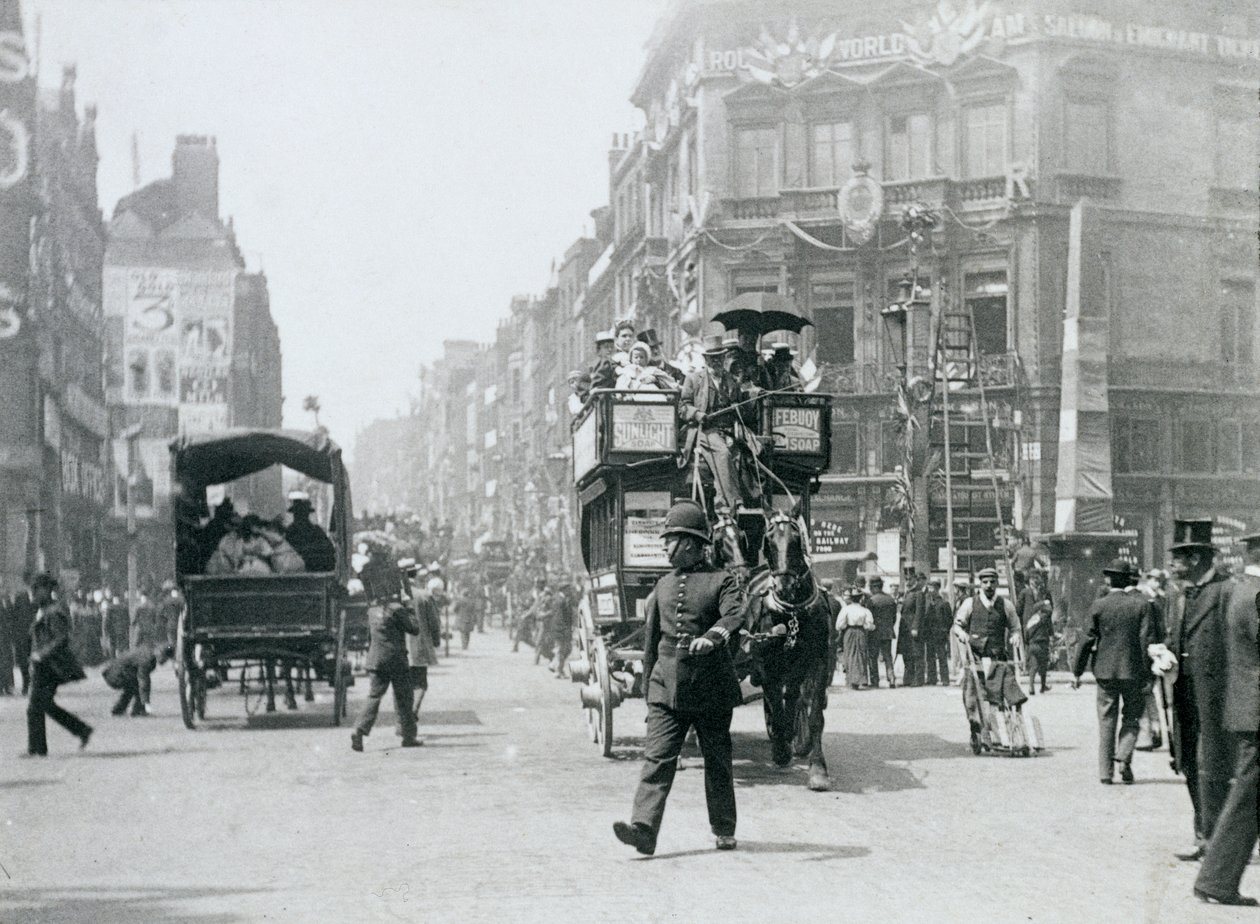 Ludgate Circus, Londres, préparé pour le jubilé de diamant de la reine Victoria - Paul Martin