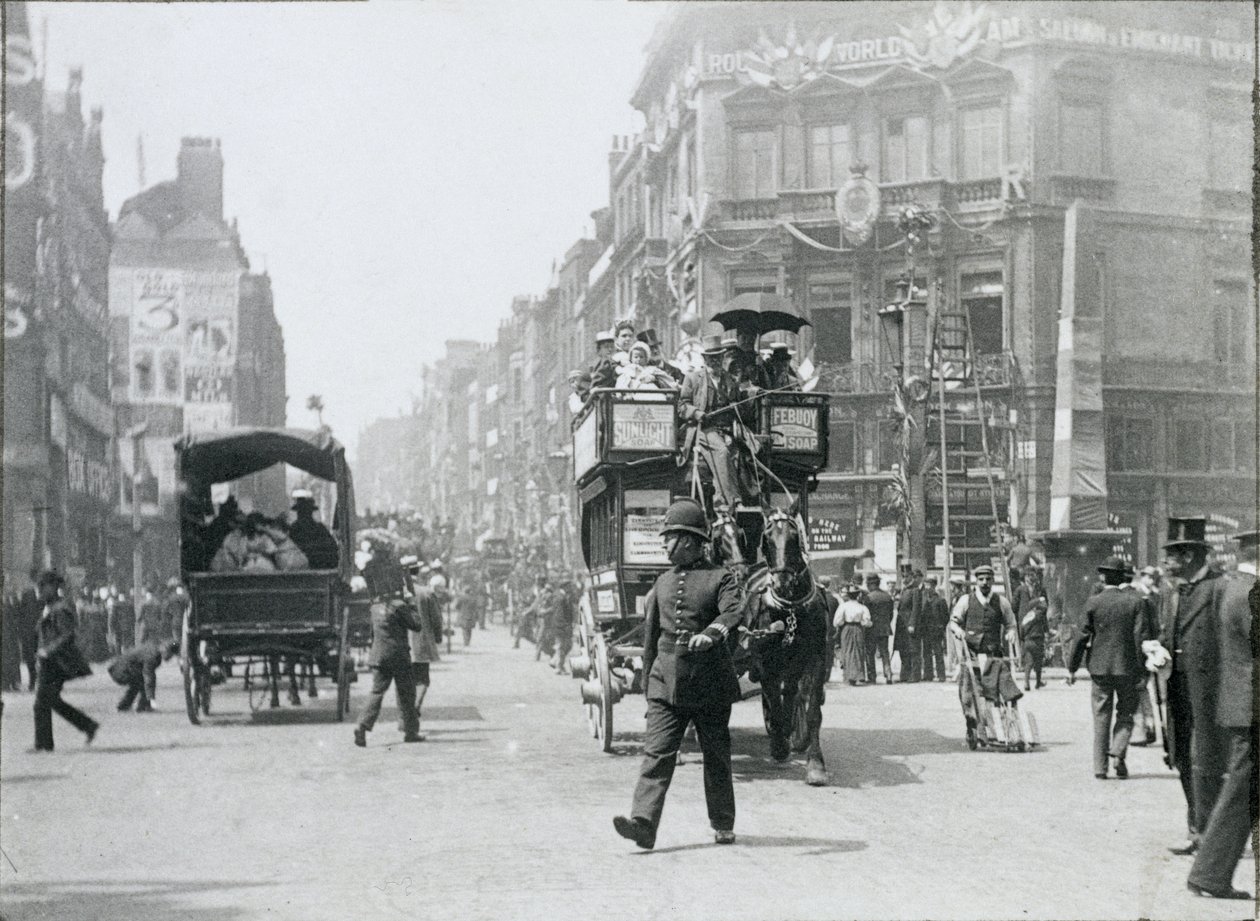 Ludgate Circus, Londres, préparé pour le Jubilé de la Reine, 1897 - Paul Martin