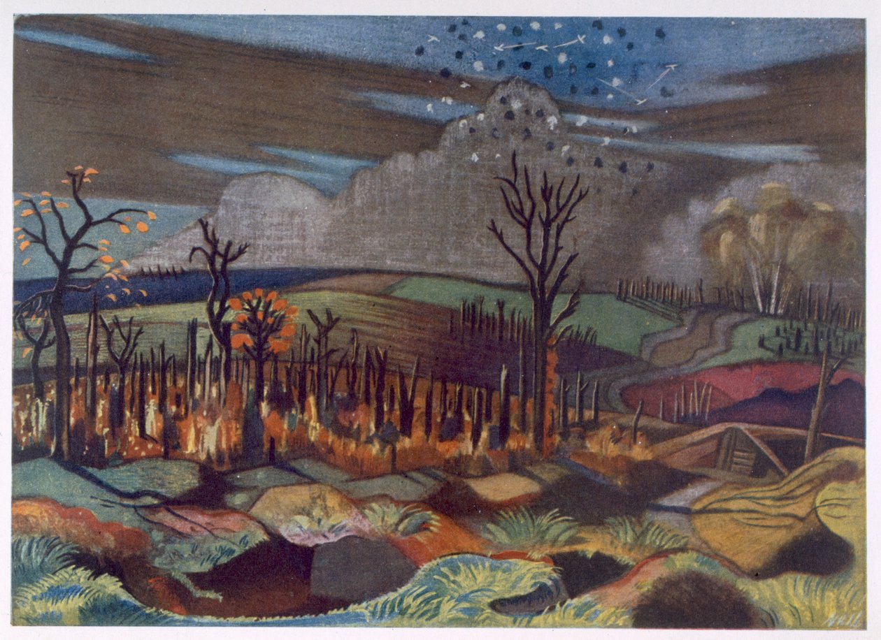 Combat Aérien à Wytschaete, de British Artists at the Front, Continuation of The Western Front, Part Three, Paul Nash - Paul Nash