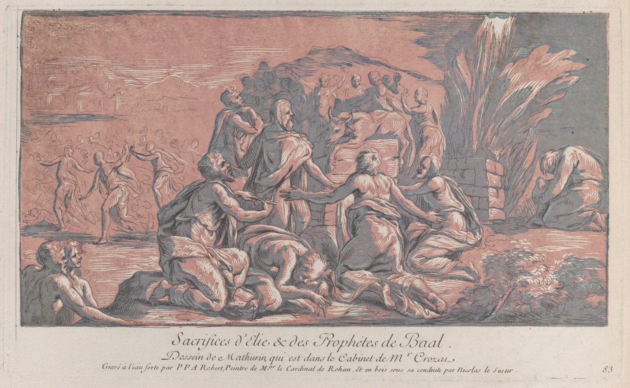 Élie défiant le prophète à un sacrifice, vers 1729 - Paul Ponce Antoine Robert