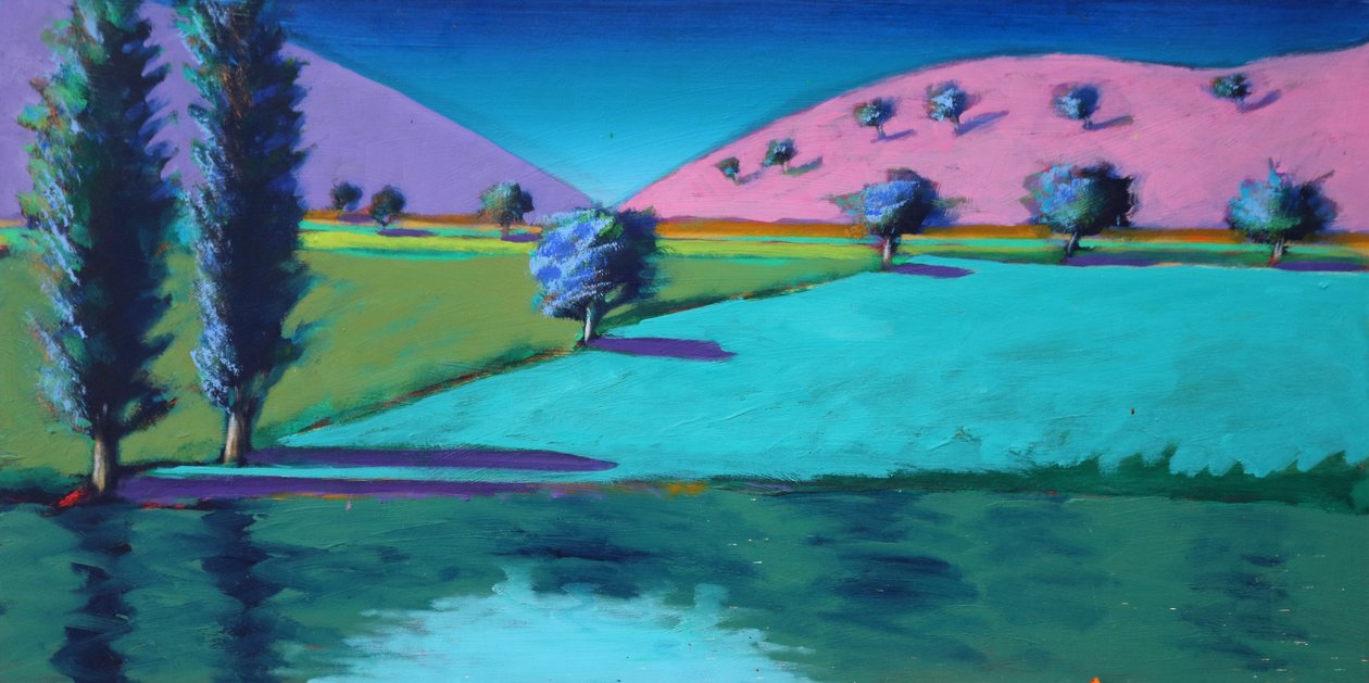 Lac Castlemorton, 2021 (acrylique sur panneau) - Paul Powis