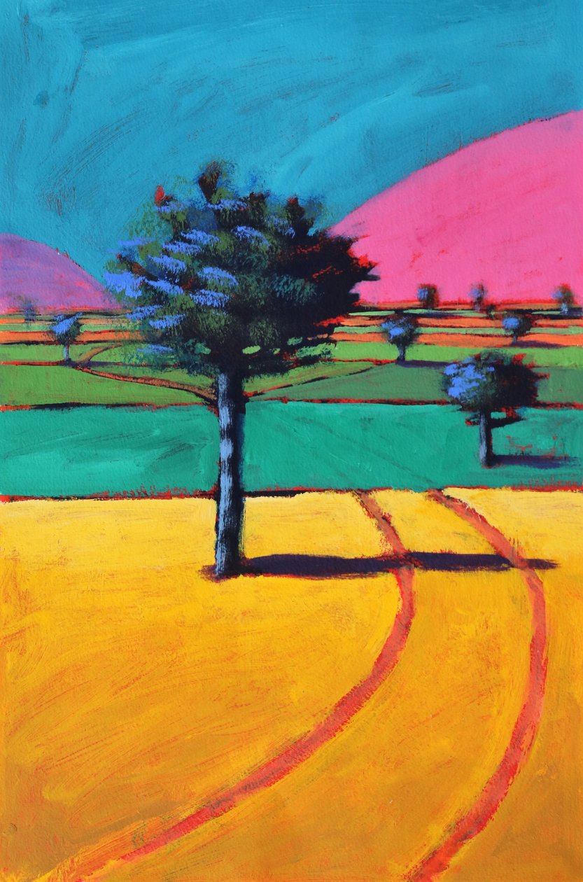 Vers Castlemorton, 2021 (acrylique sur papier) - Paul Powis