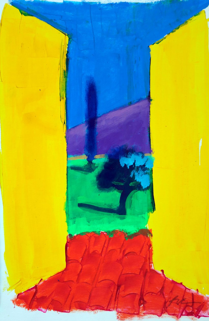 Volets jaunes 2, 2024 (acrylique sur papier) - Paul Powis