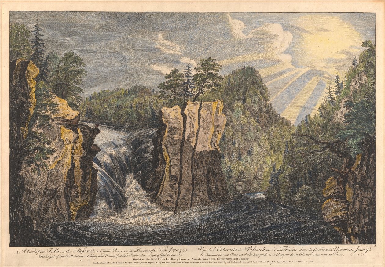 Vue des chutes du Passaic, ou Second River, dans la province du New Jersey - Paul Sandby