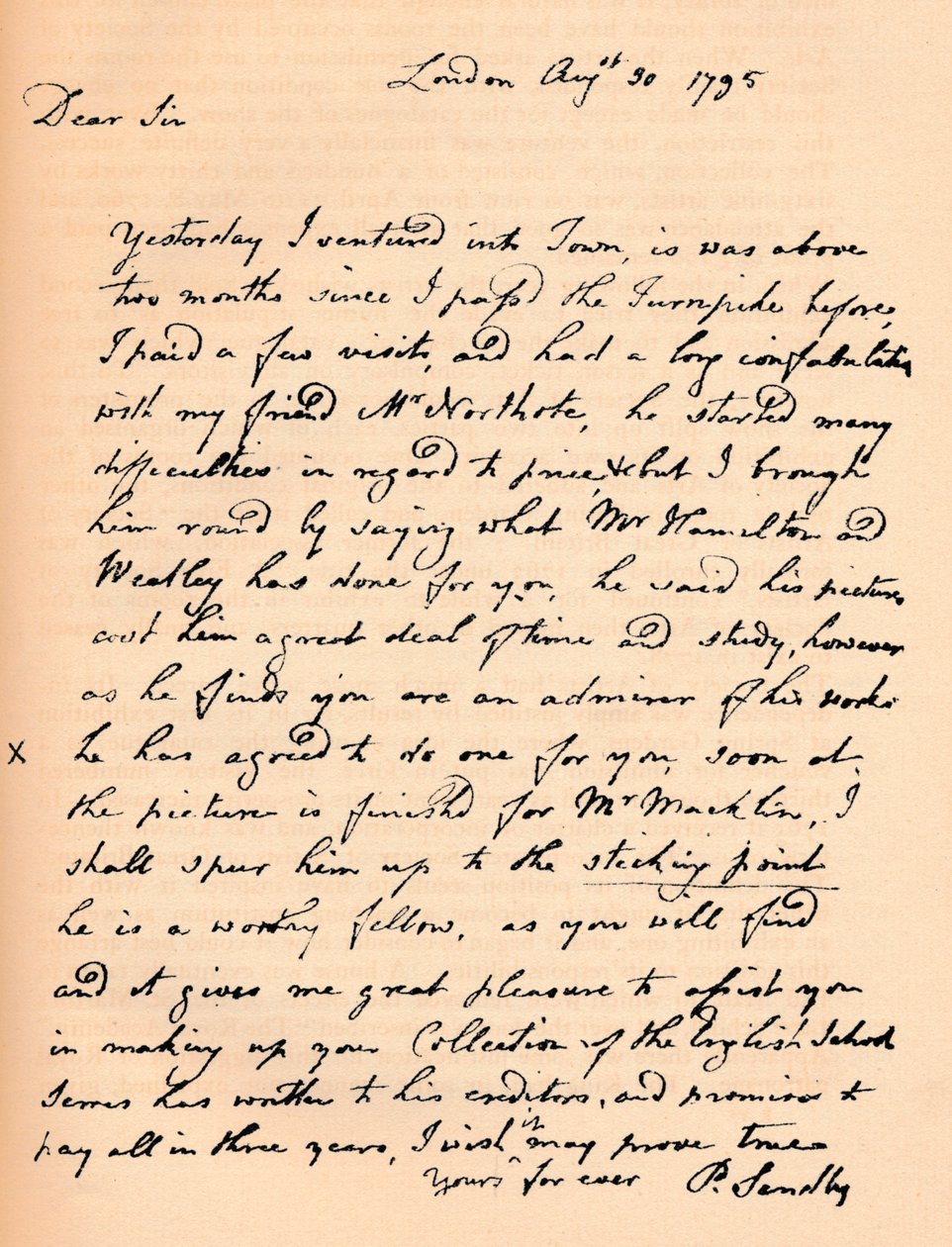 Une lettre de Paul Sandby, 1795 1904 - Paul Sandby