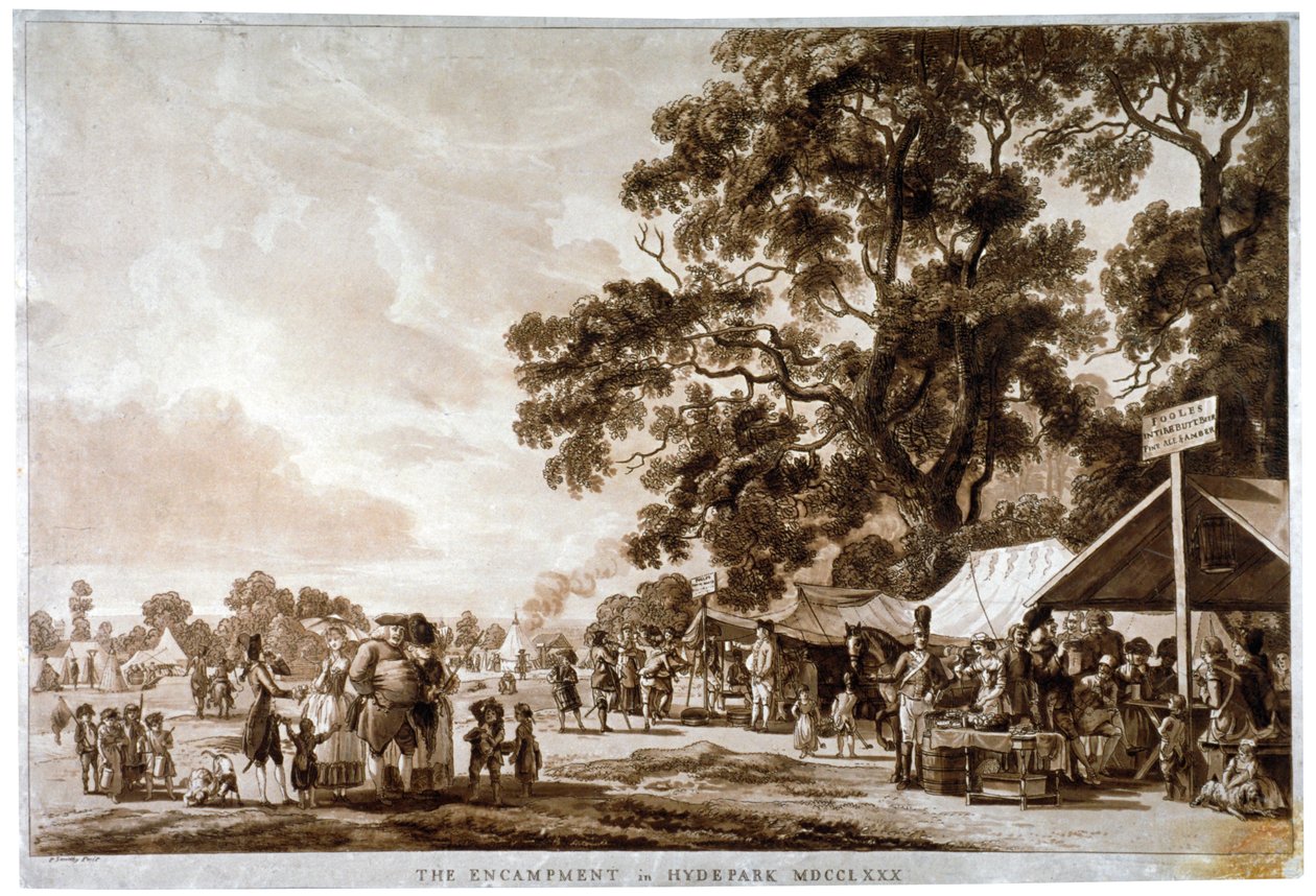 Camp militaire à Hyde Park, Londres, 1780 - Paul Sandby