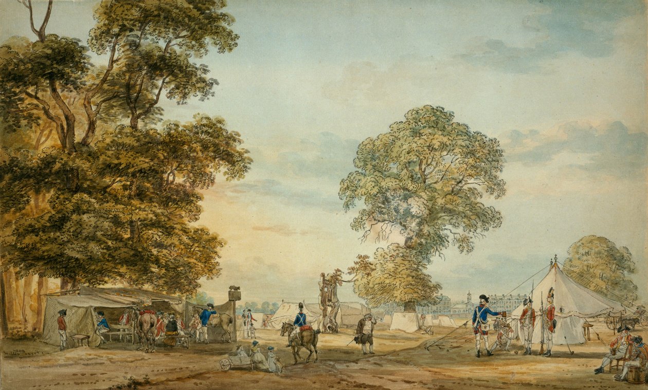 Campement à Hyde Park pendant les émeutes de Gordon, 1780 - Paul Sandby