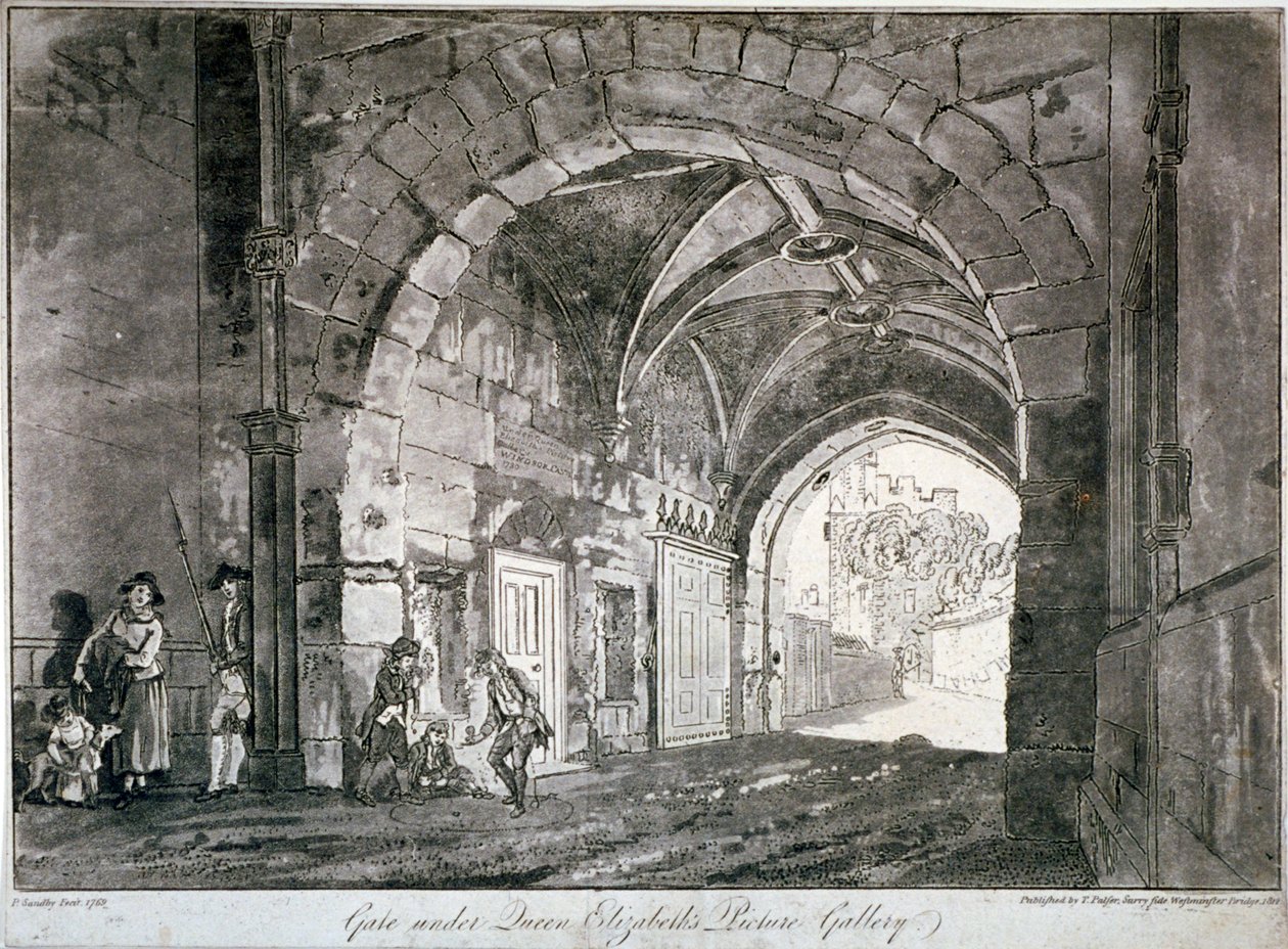 Porte sous la galerie de la reine Elizabeth, château de Windsor, Berkshire, 1812 - Paul Sandby