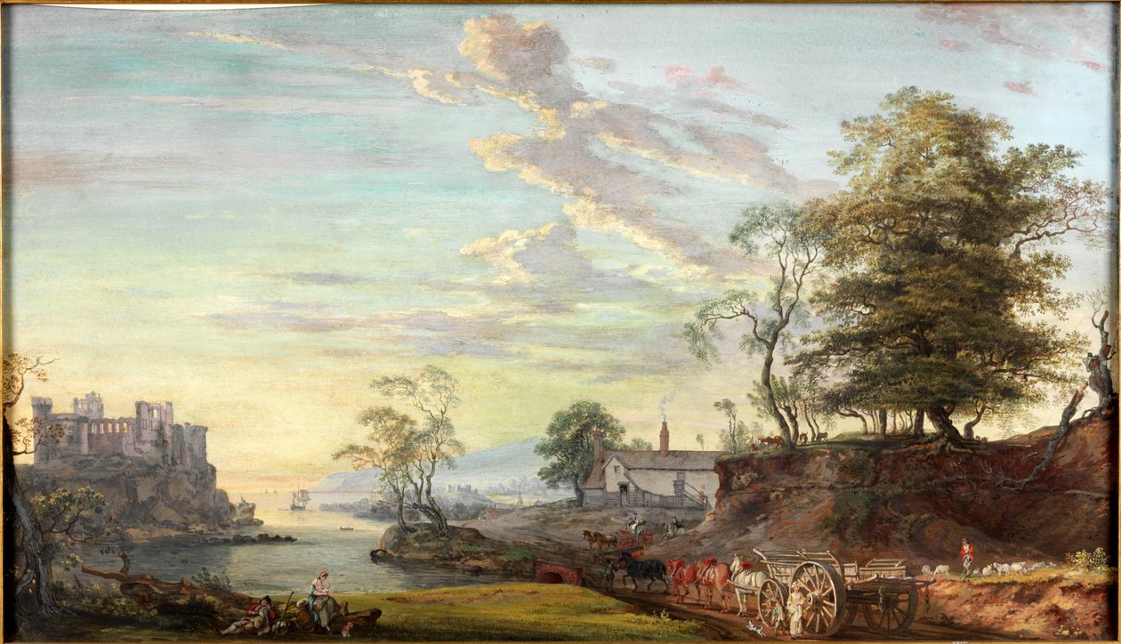 Paysage avec château sur une baie, vers 1769-1795 - Paul Sandby