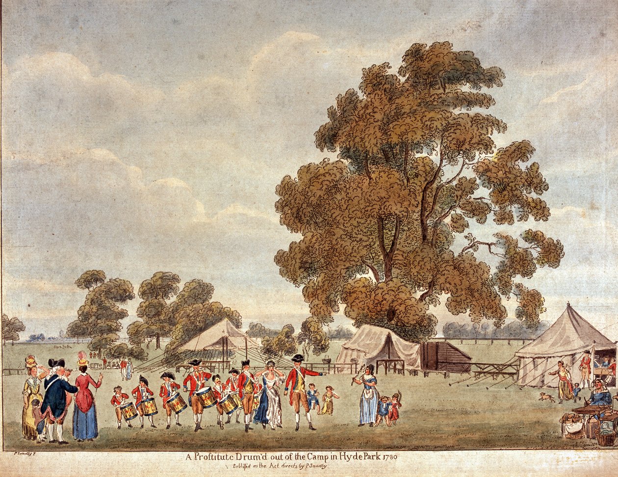 ?Prostituée chassée du camp à Hyde Park?, 1780 - Paul Sandby
