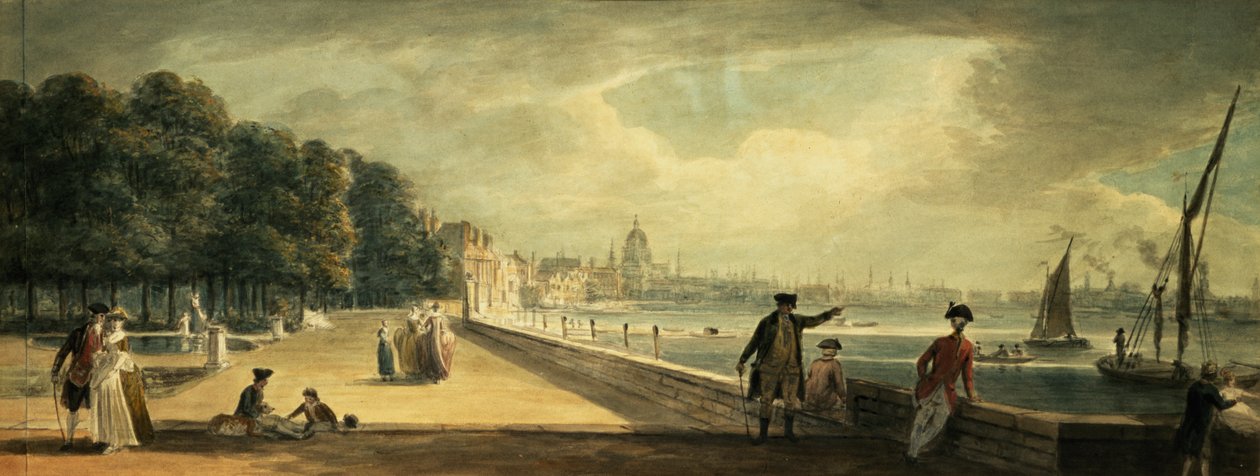 Vue de la ville depuis la terrasse de Somerset House - Paul Sandby