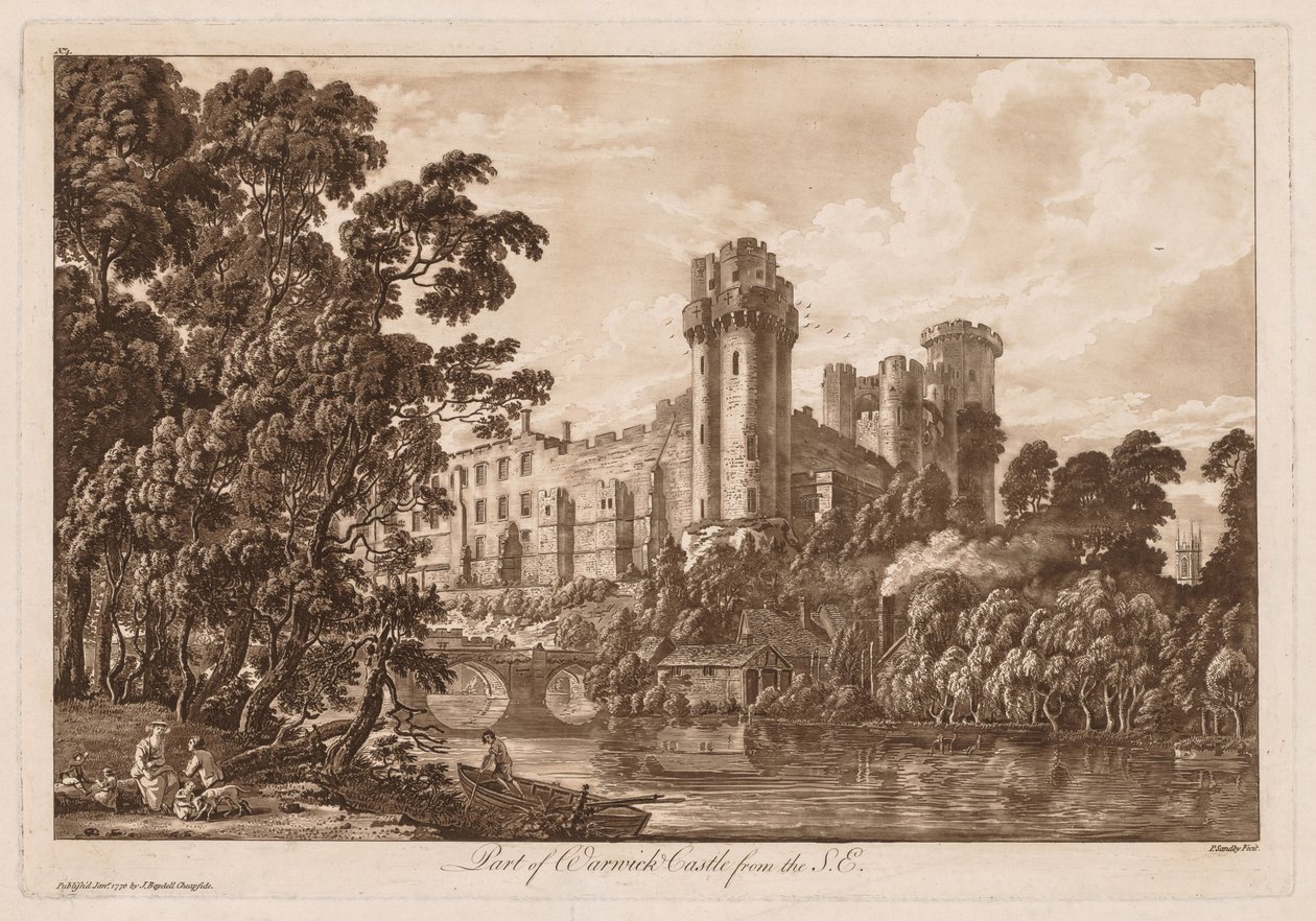Vues du château de Warwick : Partie du château de Warwick depuis le sud-est - Paul Sandby