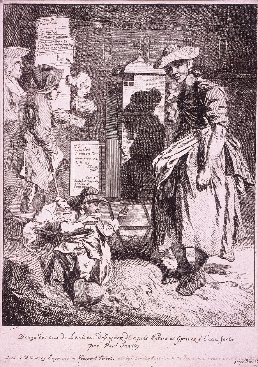 Femme avec un raree show, Cris de Londres, 1760 - Paul Sandby