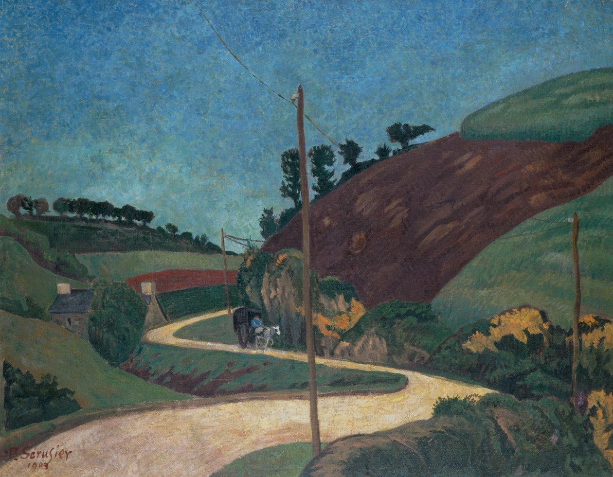 La route de la diligence à la campagne avec une charrette - Paul Sérusier