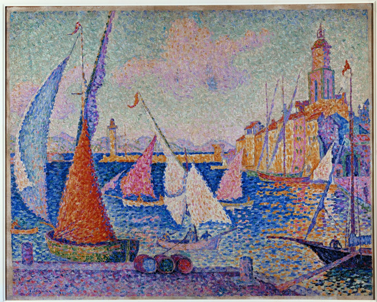 Le Quai. Tropez (huile sur toile) - Paul Signac