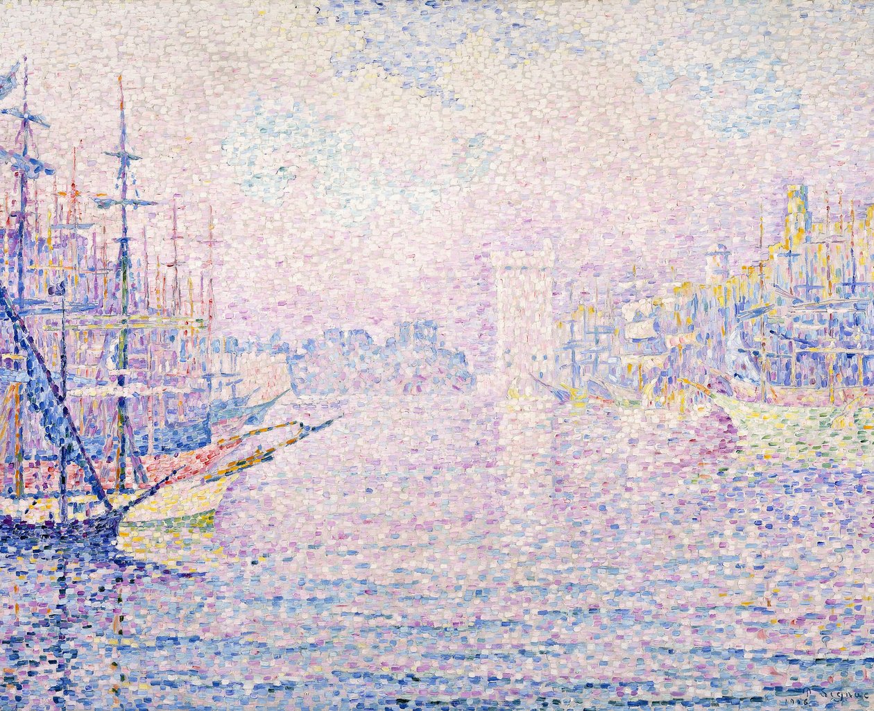 Port de Marseille, brume matinale, 1906 - Paul Signac