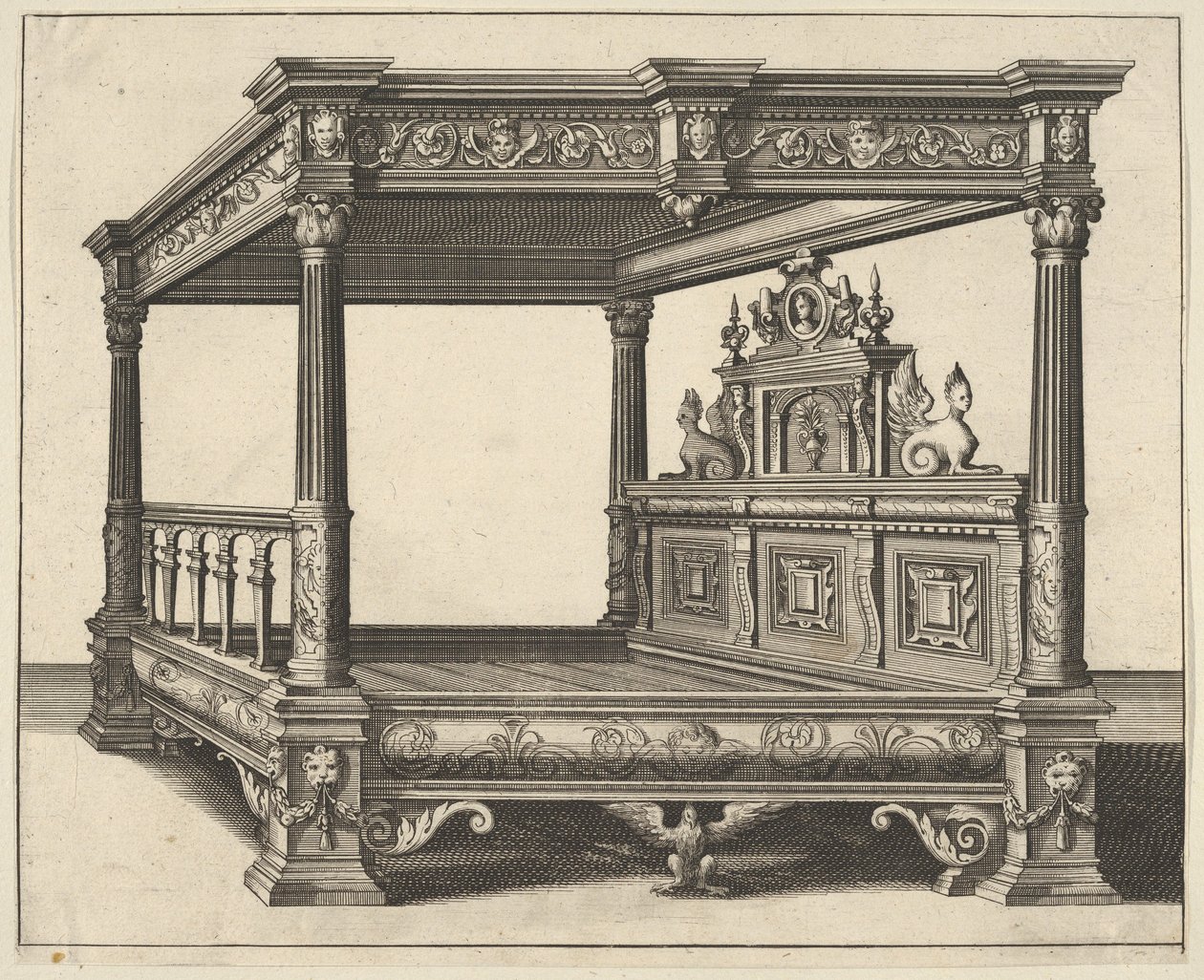 Lit à baldaquin de Verscheyden Schrynwerck, 1658 - Paul Vredeman de Vries