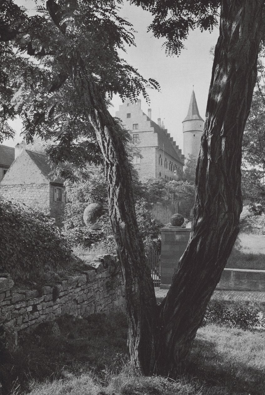Ancien palais épiscopal et Nikolausturm, Ochsenfurt, Bavière (photo n/b) - Paul Wolff