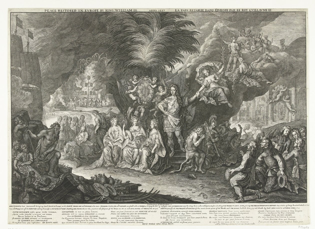 Allégorie sur le roi Guillaume III comme porteur de paix en Europe, 1697 - Paul van Somer (II)