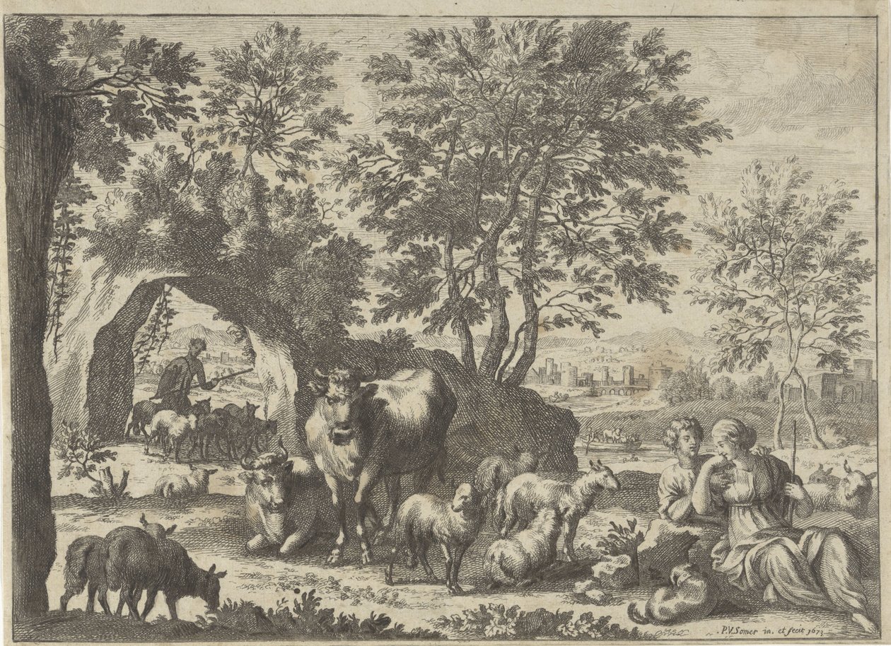 Berger et bergère près d