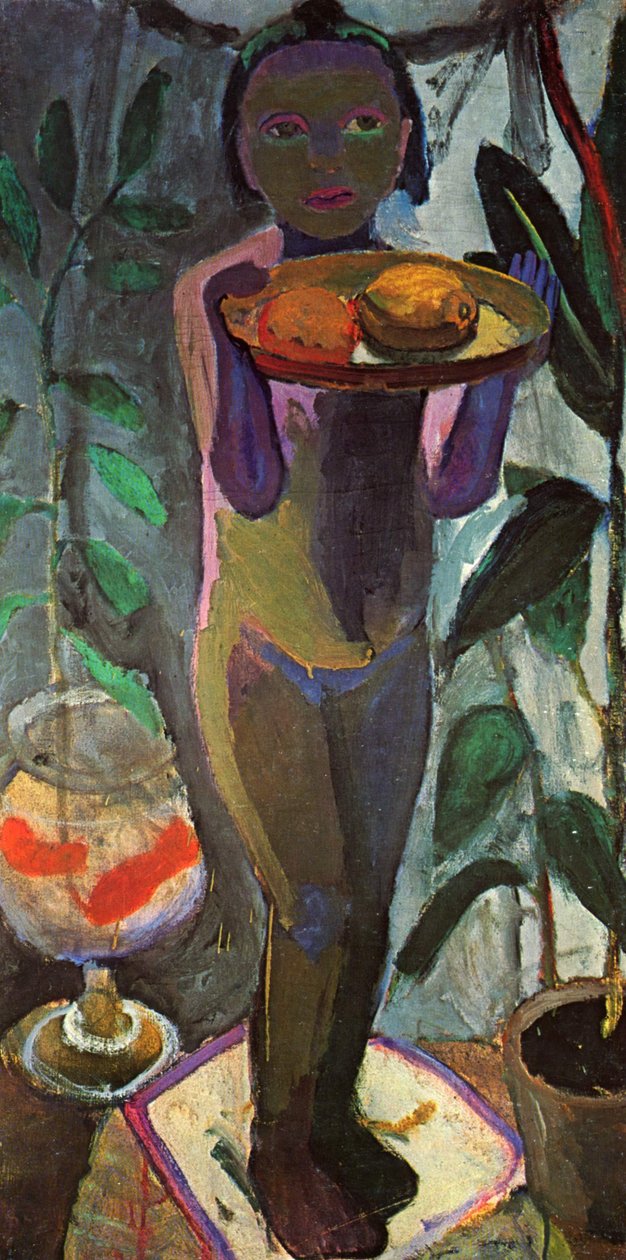 Enfant nu avec un bocal à poissons rouges - Paula Modersohn Becker