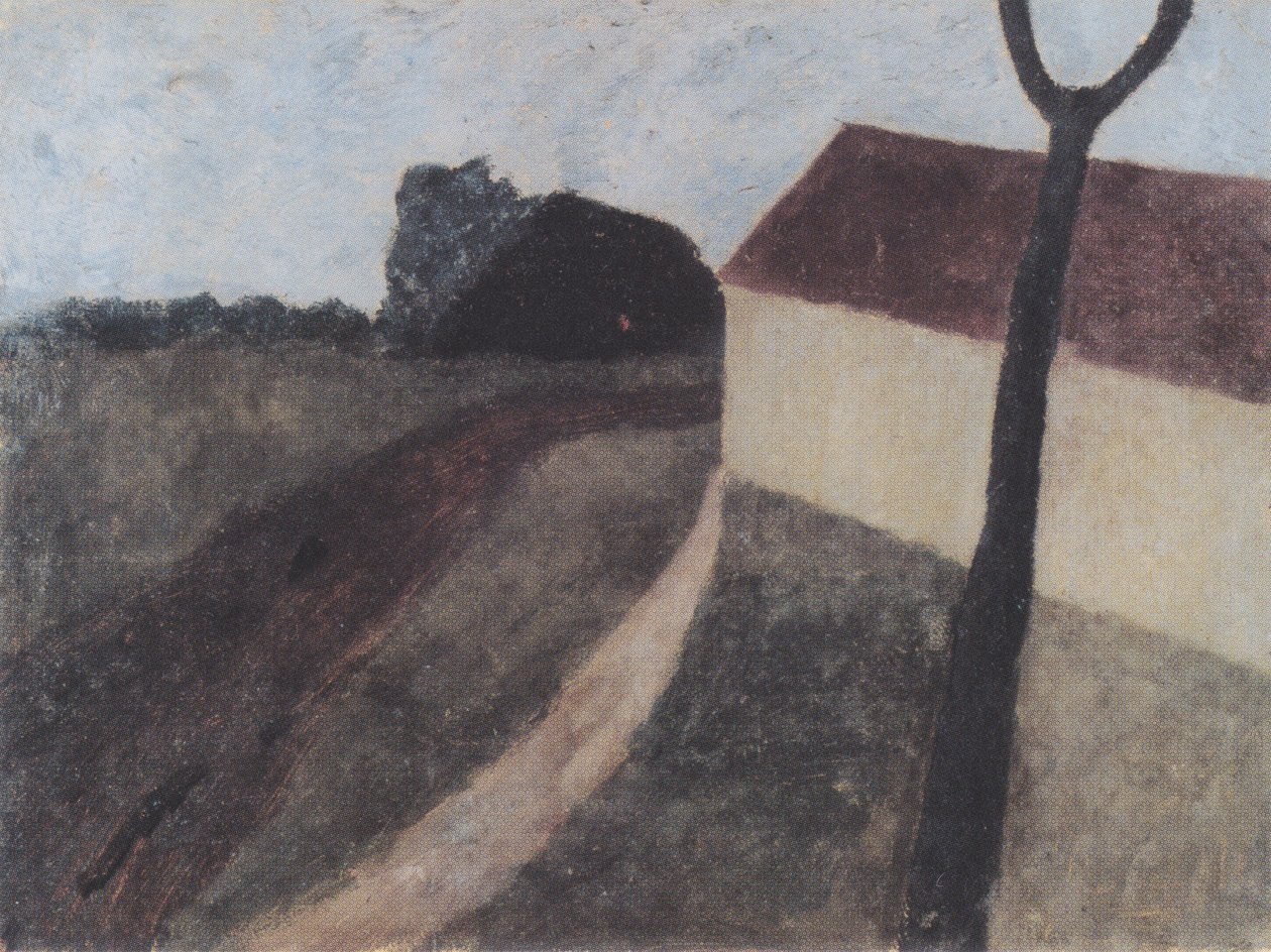Paysage crépusculaire avec maison et fourche - Paula Modersohn Becker