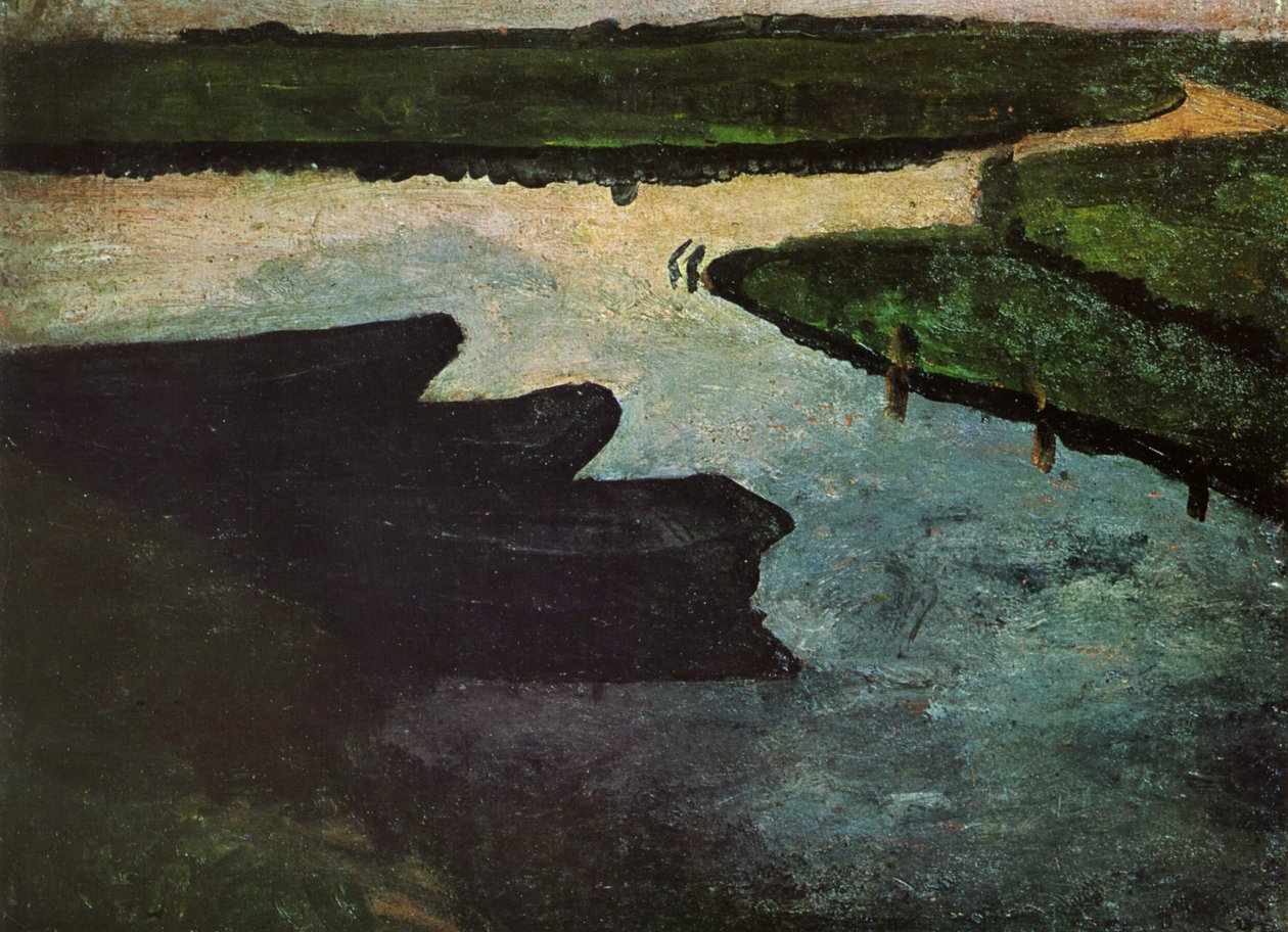 Canal de tourbière avec barges de tourbe - Paula Modersohn Becker