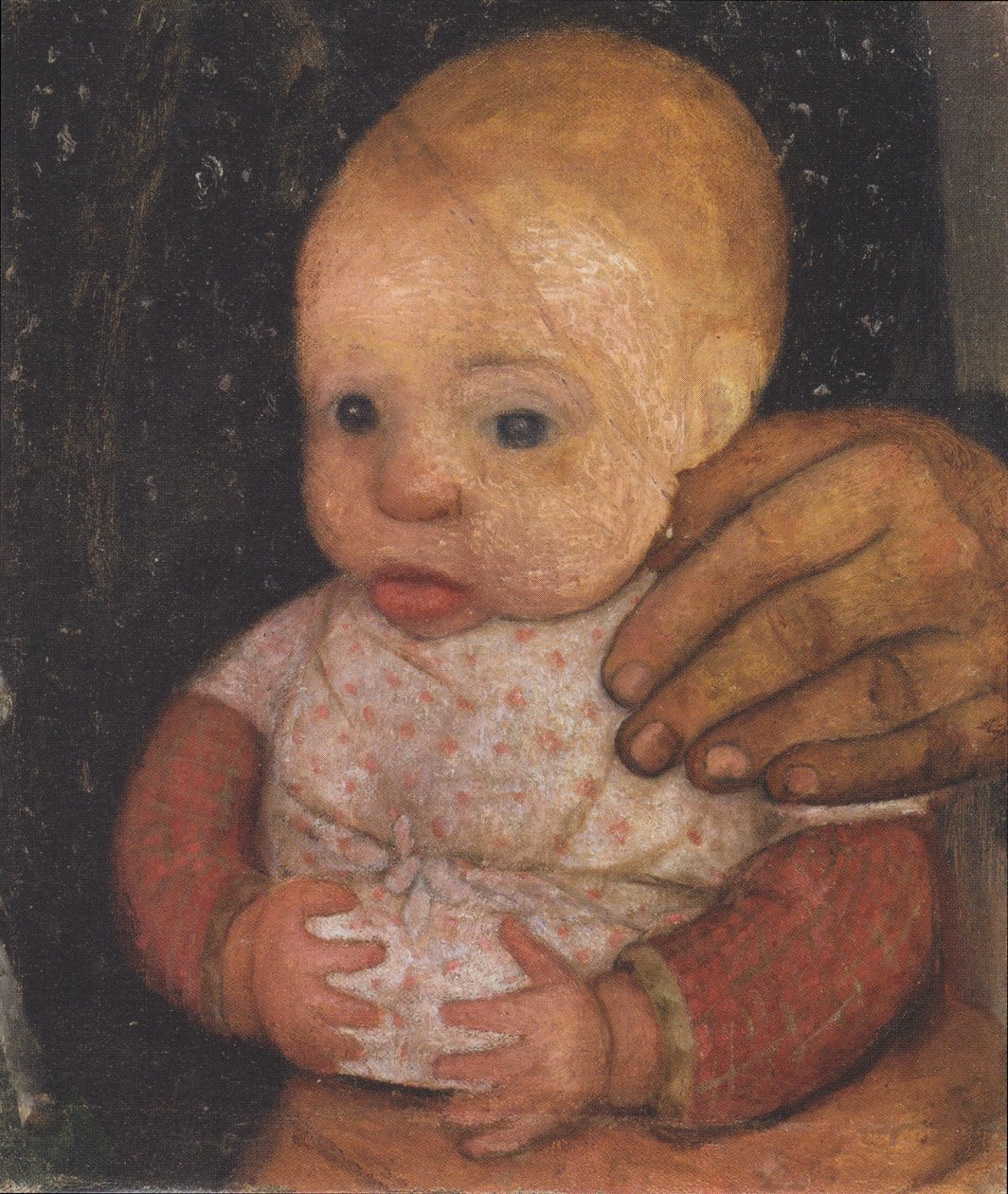 Nourrisson avec la main de la mère - Paula Modersohn Becker