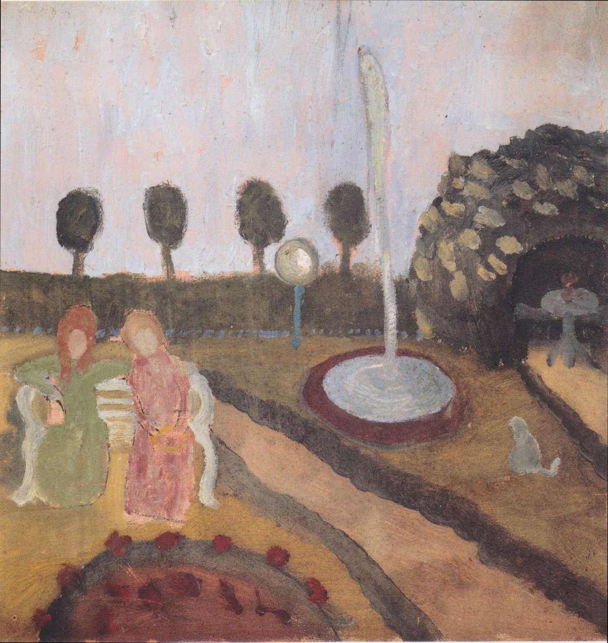 Deux femmes dans le jardin avec fontaine - Paula Modersohn Becker