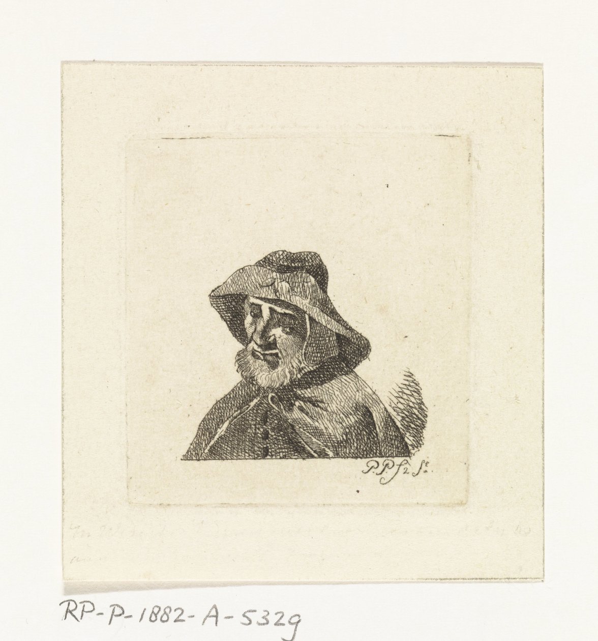 Vieil homme avec un chapeau de pêcheur - Paulus Charles Gerard Poelman