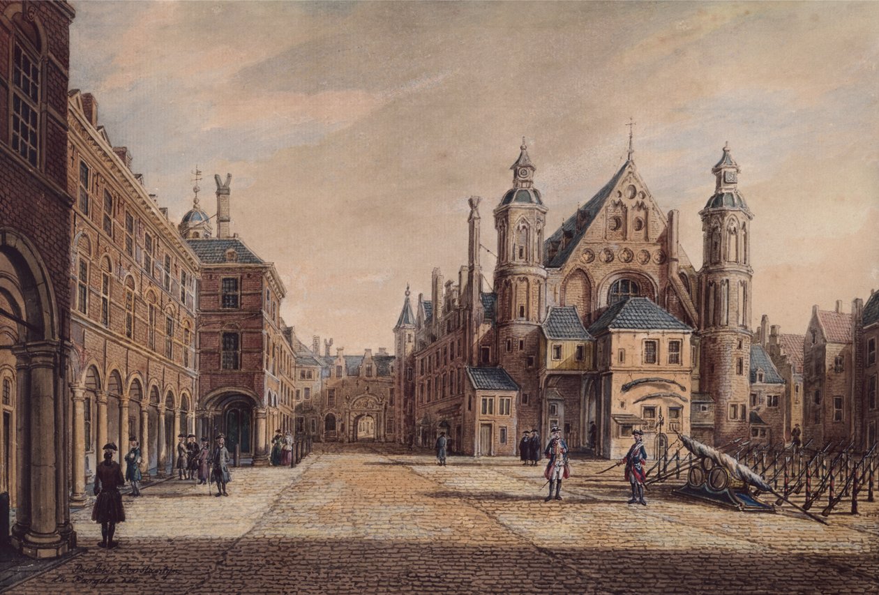 Vue du Binnenhof, La Haye - Paulus Constantin La Fargue