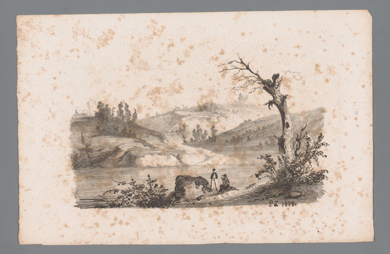 Paysage vallonné avec rivière (Principes de paysages) - Paulus Lauters