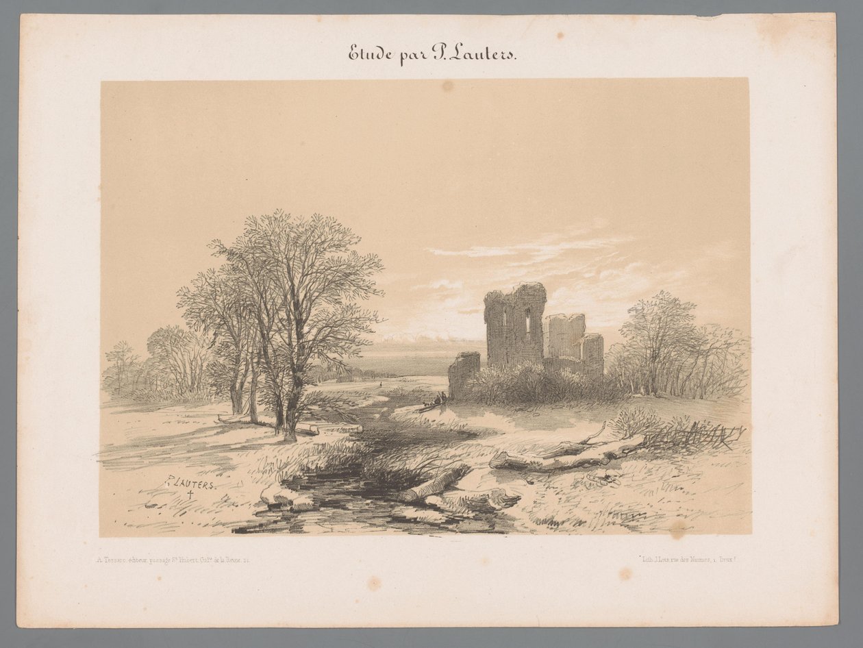 Paysage avec ruine (Études par Paulus Lauters) - Paulus Lauters