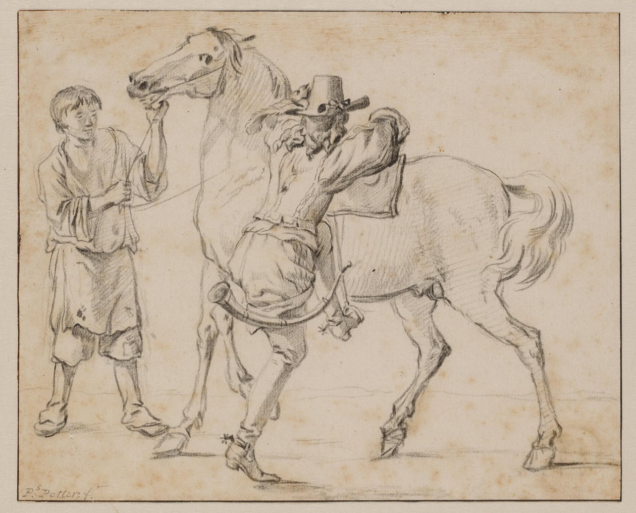 Un homme monte son cheval - Paulus Potter