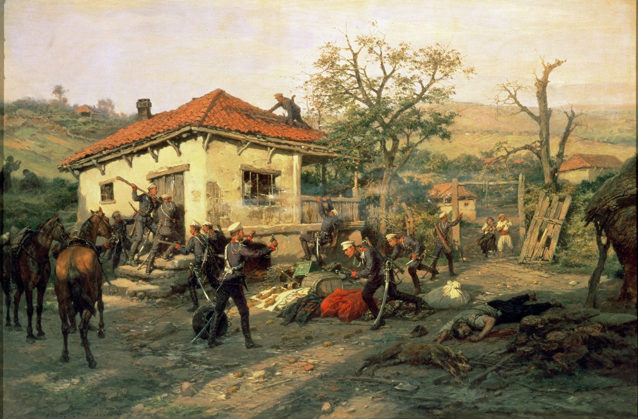 Une scène de la guerre russo-turque de 1876-77 - Pawel Kowalewsky