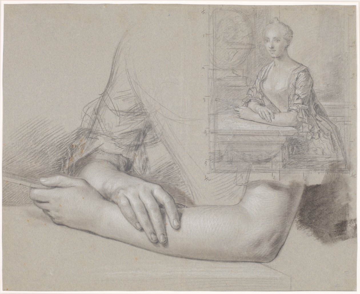 Esquisse pour un portrait de dame. Étude des mains et des bras pour le même portrait - Peder Als