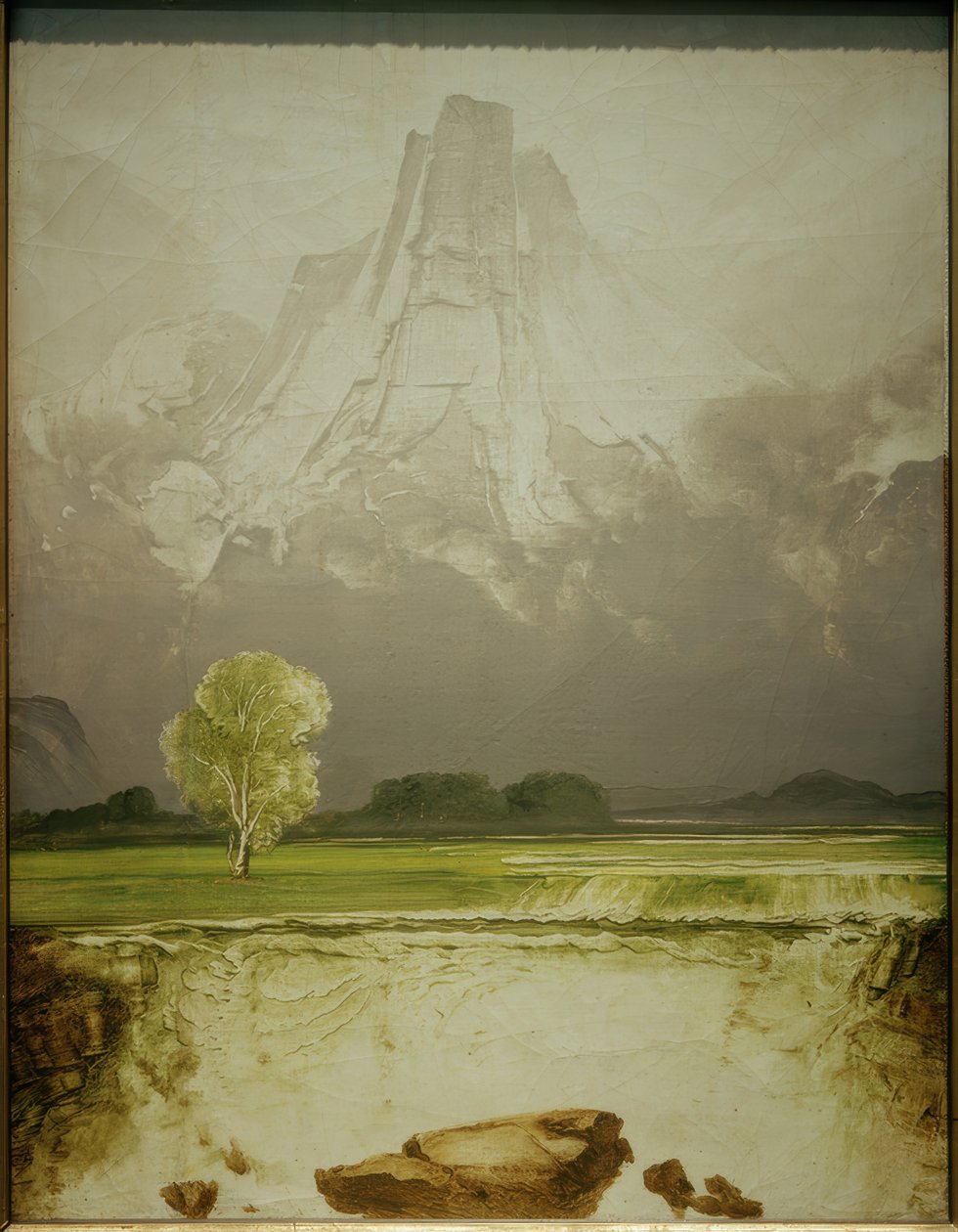 Le mont Stetind avec un bouleau - Peder Balke